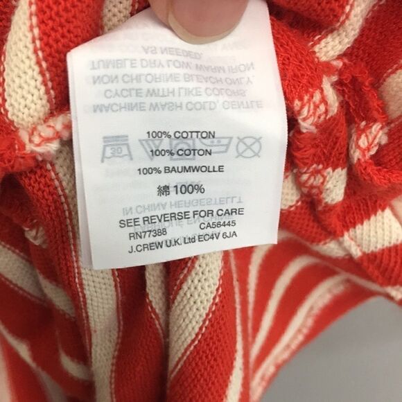 J. Crew | Red Orange Boatneck Striped Tunic | XXS - Picture 6 of 8